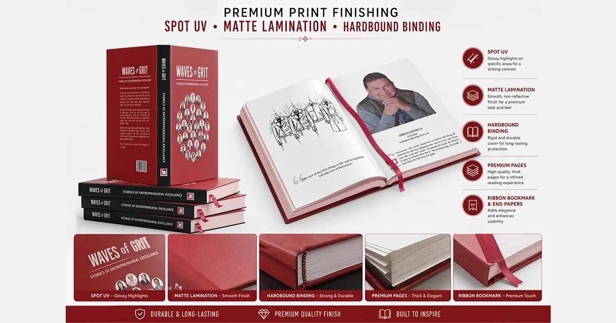 Premium Print book Spot UV Matte Lamination